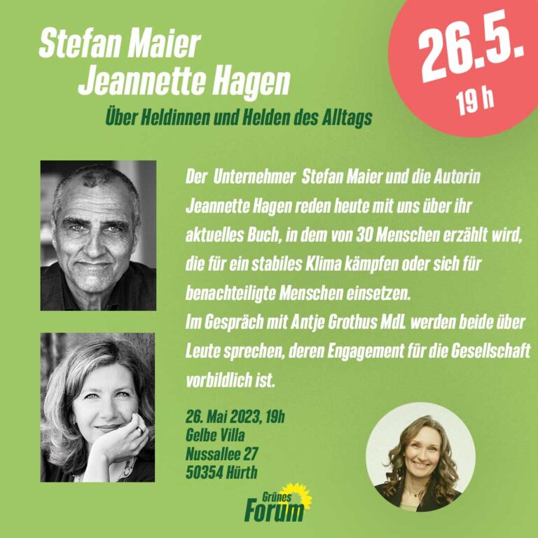 Grünes Forum mit Stefan Maier und Jeanette Hagen